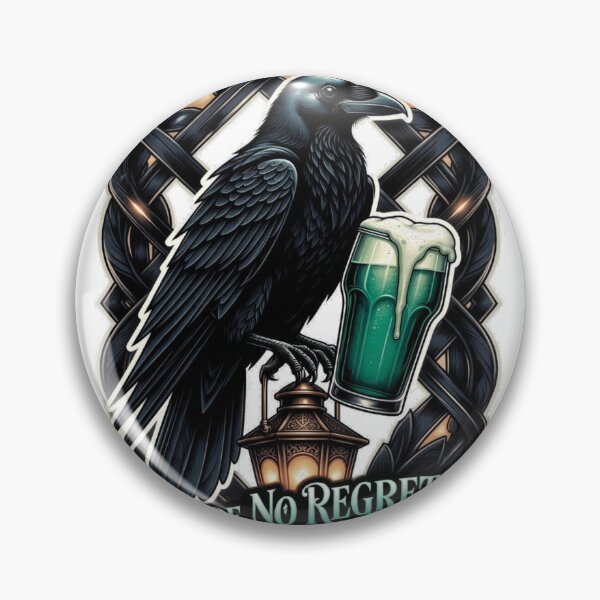 Item preview, Raven's Shenanigans Emerald Pint Tee | Witty No Regrets Irish Pub Humor St Patrick's Graphic Shirt designed and sold by YMLux.