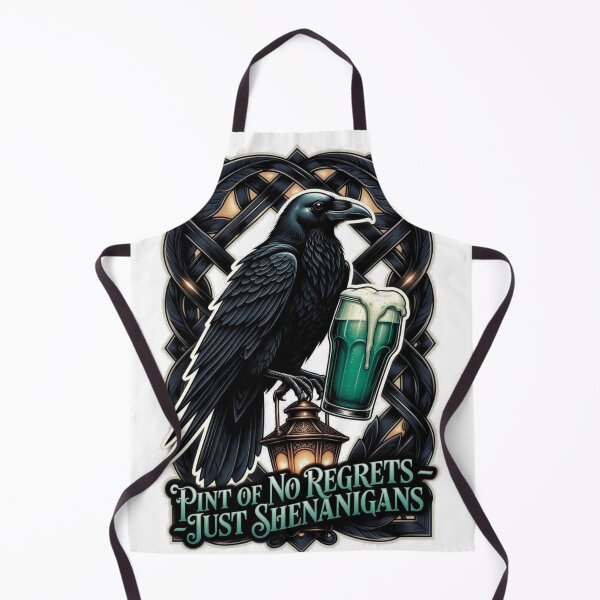 Item preview, Raven's Shenanigans Emerald Pint Tee | Witty No Regrets Irish Pub Humor St Patrick's Graphic Shirt designed and sold by YMLux.
