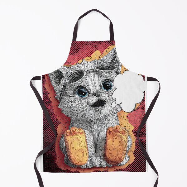 Item preview, Cute Comic Kitten with Speech Bubble Illustration designed and sold by Grafititee.