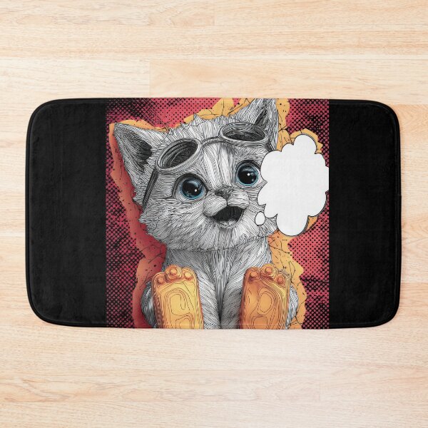 Item preview, Cute Comic Kitten with Speech Bubble Illustration designed and sold by Grafititee.