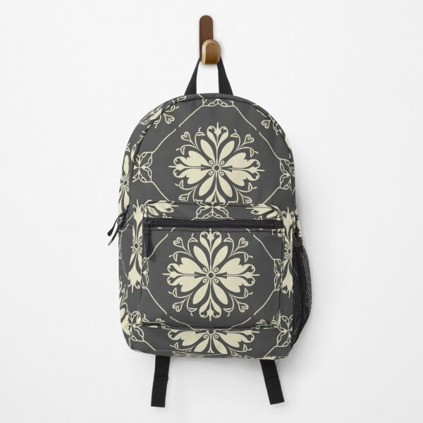 Item preview, Elegant Seamless Floral Damask Pattern on Black Background designed and sold by AlienTechs.