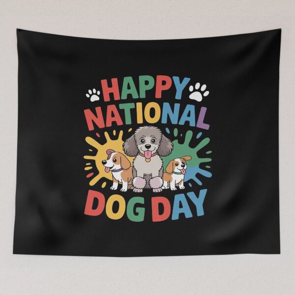 Item preview, Happy National Dog Day 26th August 1  designed and sold by MarryIsMonth.