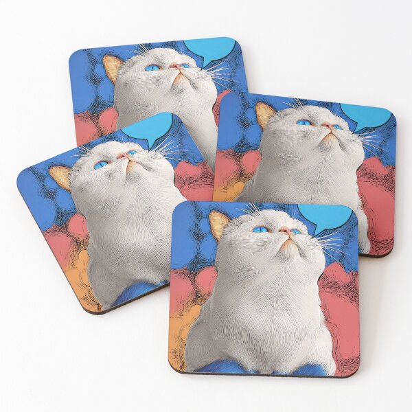 Item preview, Cute Comic Kitten with Speech Bubble Illustration designed and sold by Grafititee.