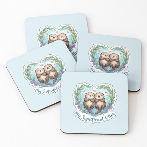 Item preview, Valentine My Significant Otter Cute Otter Couple Watercolor Sticker designed and sold by Nuist25.