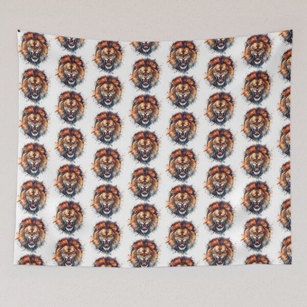 Item preview, Furious Lion – Power, Courage, and Wild Spirit | Watercolor Animal Art designed and sold by layproject.