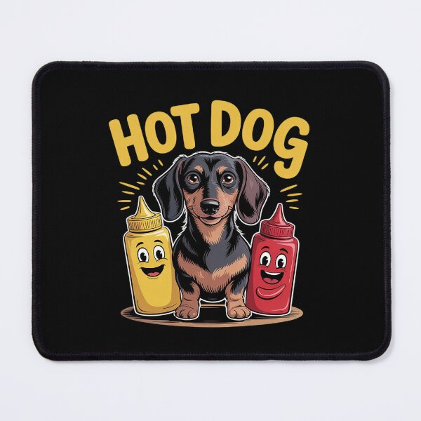Item preview, Hot Dog National Hot Dog Day Dachshund Mustard Ketchup  designed and sold by MarryIsMonth.