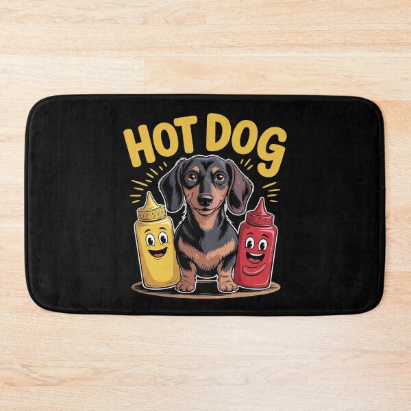 Item preview, Hot Dog National Hot Dog Day Dachshund Mustard Ketchup  designed and sold by MarryIsMonth.