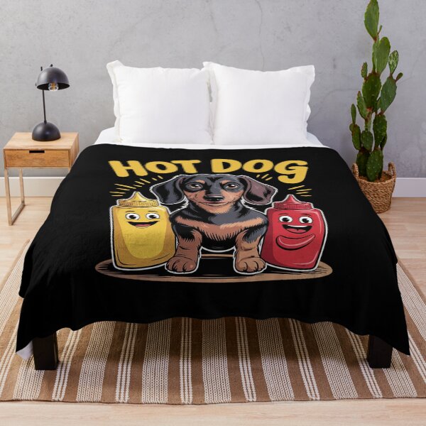 Item preview, Hot Dog National Hot Dog Day Dachshund Mustard Ketchup  designed and sold by MarryIsMonth.