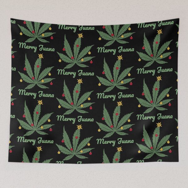 Item preview, Stoner Christmas Tree – Merry Juana Weed Leaf Design designed and sold by Cannaxes Studio.