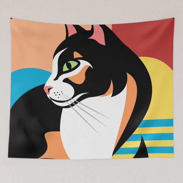 Item preview, Retro Calico Cat Memphis Design designed and sold by studioart.