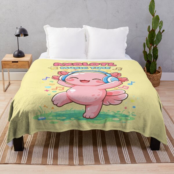 Item preview, Cute Axolotl Listening Music in Kawaii Funny Style designed and sold by Sitchko.