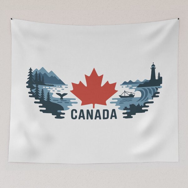 Item preview, Canada Maple Leaf Landscape Nature Scenic Art Print designed and sold by cabana.space.