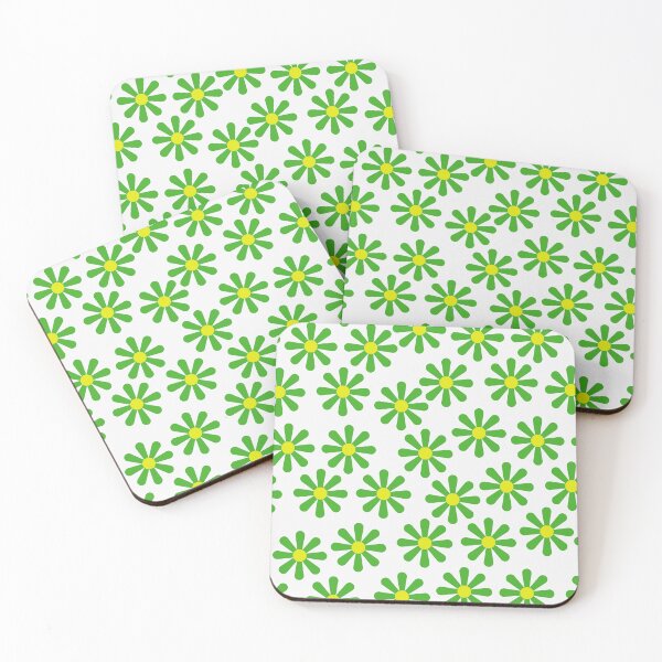 Item preview, Retro 70s Green Daisy Floral Pattern - Modern Minimalist Flowers designed and sold by DeeLulu.