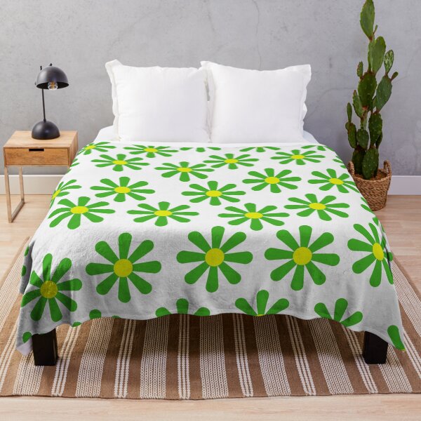 Item preview, Retro 70s Green Daisy Floral Pattern - Modern Minimalist Flowers designed and sold by DeeLulu.