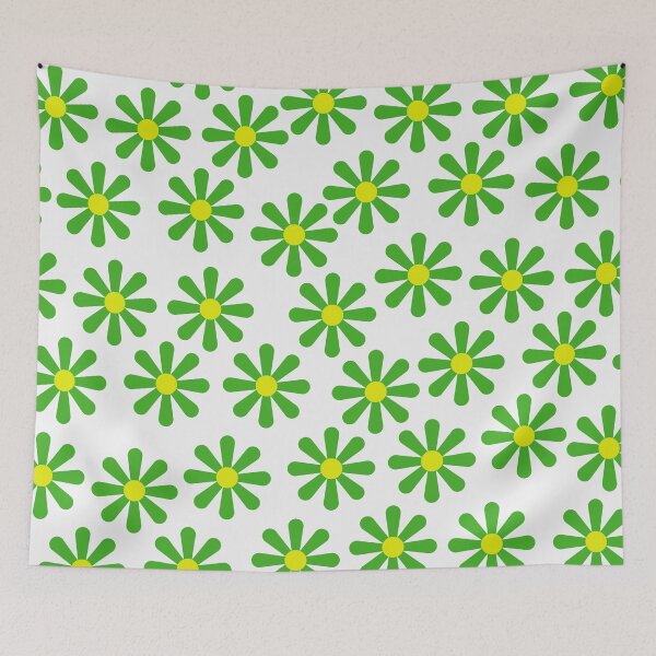 Item preview, Retro 70s Green Daisy Floral Pattern - Modern Minimalist Flowers designed and sold by DeeLulu.