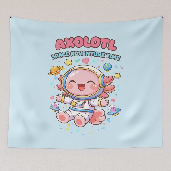 Item preview, Cute Axolotl in Space in Kawaii Funny Music Style designed and sold by Sitchko.