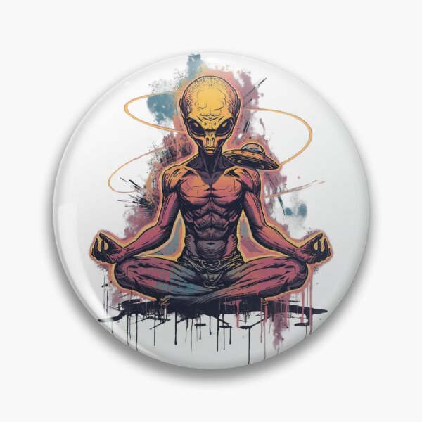 Item preview, Meditating Alien Graffiti | Cosmic Streetwear | Spiritual Sci-Fi Illustration designed and sold by SpiritGangsta.