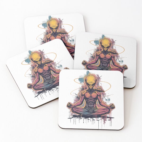 Item preview, Meditating Alien Graffiti | Cosmic Streetwear | Spiritual Sci-Fi Illustration designed and sold by SpiritGangsta.