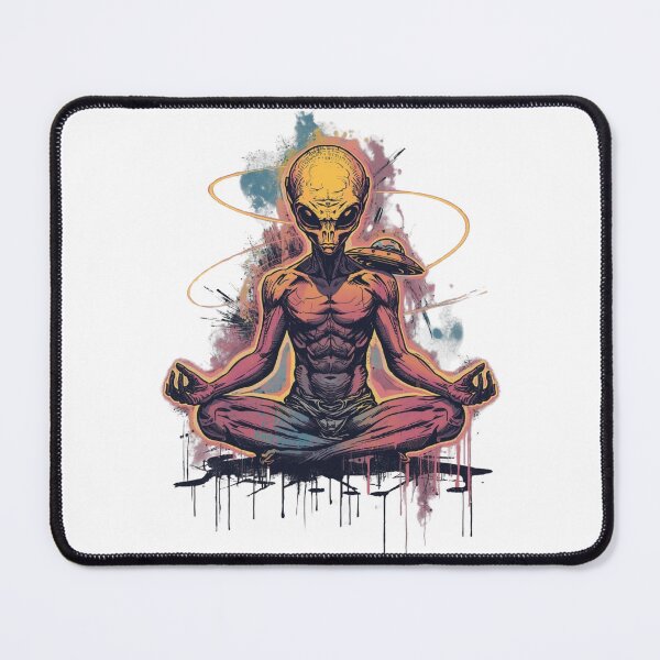 Item preview, Meditating Alien Graffiti | Cosmic Streetwear | Spiritual Sci-Fi Illustration designed and sold by SpiritGangsta.