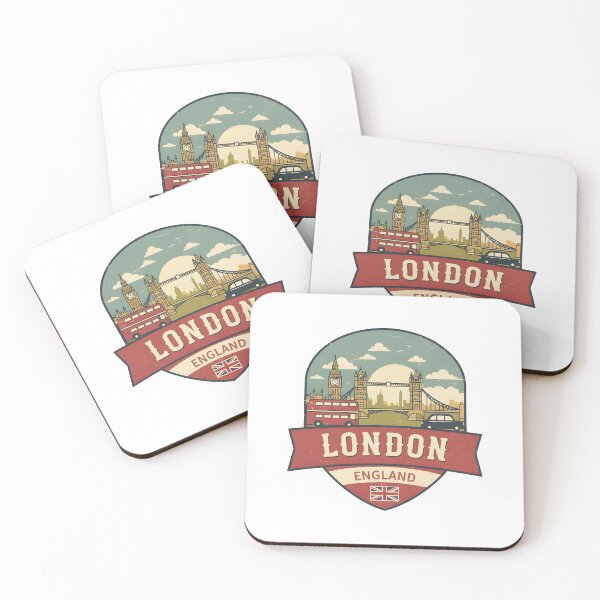 Item preview, Vintage London Travel Badge Illustration with Iconic Landmarks designed and sold by CharlieDesings.