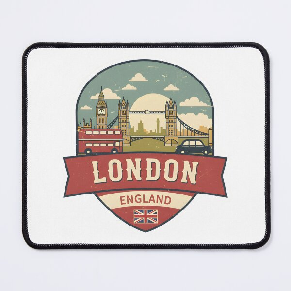 Item preview, Vintage London Travel Badge Illustration with Iconic Landmarks designed and sold by CharlieDesings.