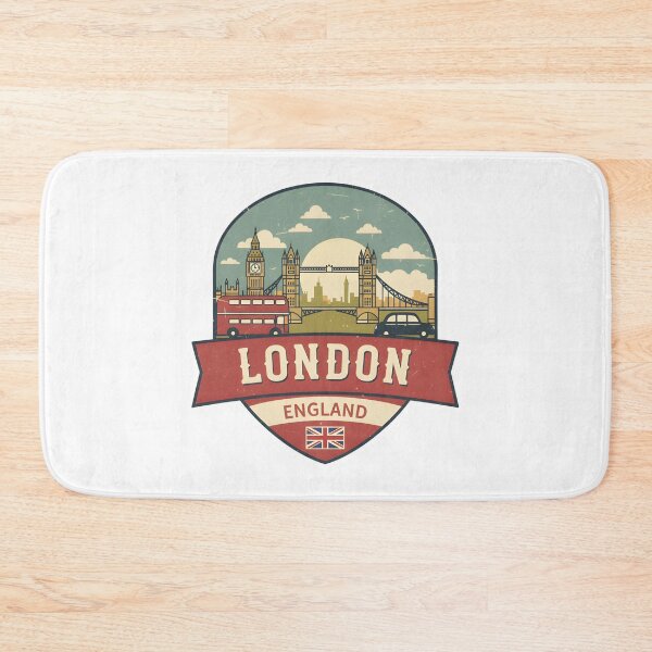Item preview, Vintage London Travel Badge Illustration with Iconic Landmarks designed and sold by CharlieDesings.