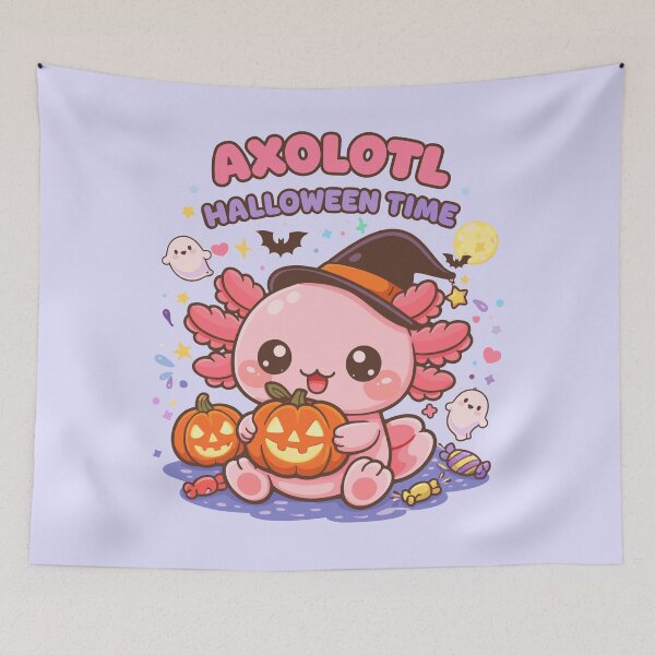 Item preview, Copy of Cute Axolotl Halloween in Kawaii Funny Music Style designed and sold by Sitchko.