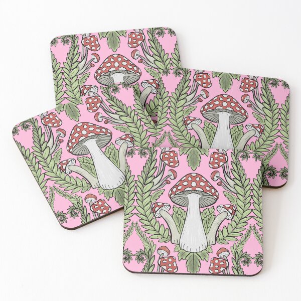 Item preview, Sweet mushroom damask designed and sold by beesocks.