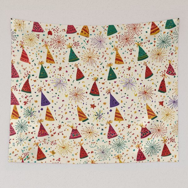 Item preview, Festive Party Hats & Fireworks Seamless Pattern – Colorful Celebration Design designed and sold by lavanya11.