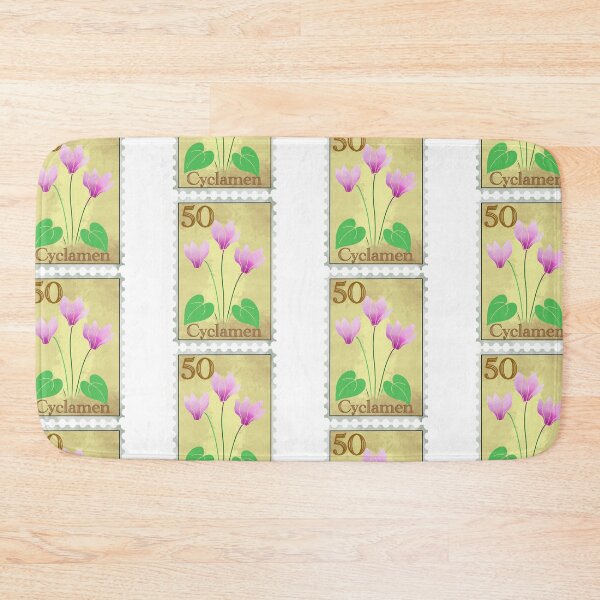 Item preview, Vintage Cyclamen Flowers Stamp designed and sold by Lillilia.