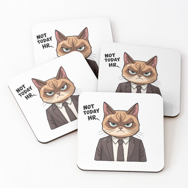 Item preview, Not Today HR - Funny Grumpy Business Cat in Suit designed and sold by The Grumpy Pet Club.