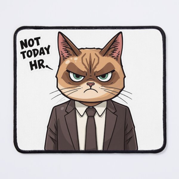 Item preview, Not Today HR - Funny Grumpy Business Cat in Suit designed and sold by The Grumpy Pet Club.