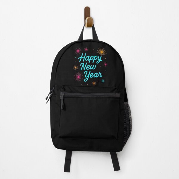 Item preview, Happy New Year Neon Fireworks Typography Design designed and sold by ArtVoyageShop.