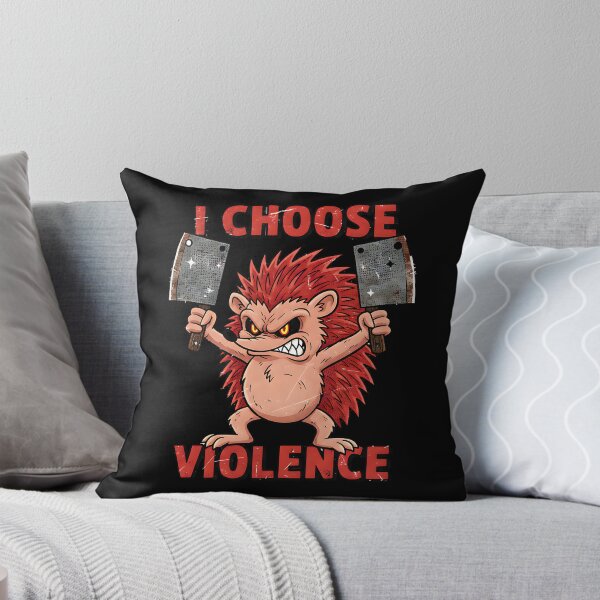 Item preview, I Choose Violence Angry Hedgehog Dark Humor Cartoon designed and sold by ZuToMi.