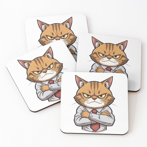 Item preview, The Boss - Grumpy Manager Cat in Suit and Tie designed and sold by The Grumpy Pet Club.