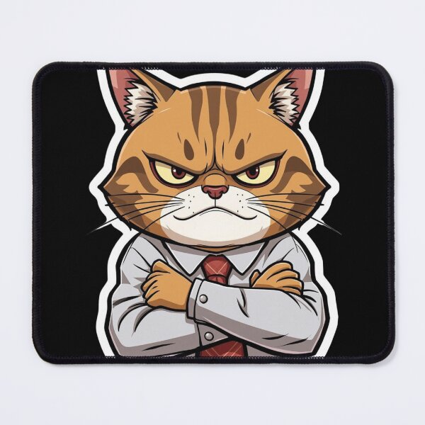 Item preview, The Boss - Grumpy Manager Cat in Suit and Tie designed and sold by The Grumpy Pet Club.