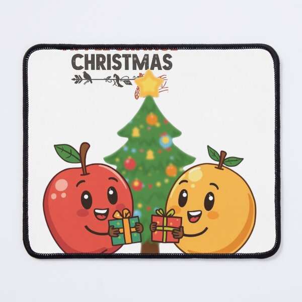 Item preview, An Apple-Orange Christmas | Cute Fruity Holiday Illustration designed and sold by HOUSE OF TIST.