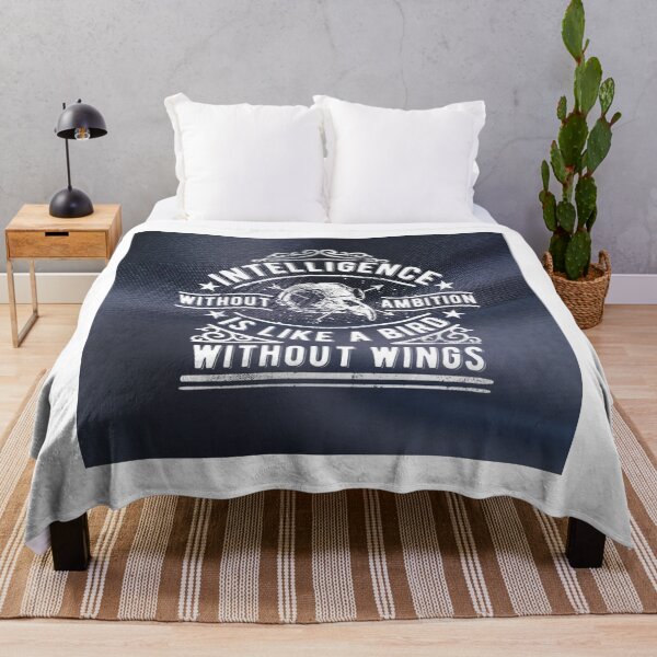 Item preview, Intelligence Without Ambition Is Like a Bird Without Wings, Bird Without Wings – Intelligence & Ambition Quote Design, Intelligence Without Ambition Skull Illustration designed and sold by GDbanners.
