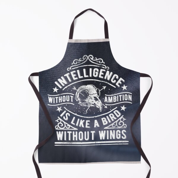 Item preview, Intelligence Without Ambition Is Like a Bird Without Wings, Bird Without Wings – Intelligence & Ambition Quote Design, Intelligence Without Ambition Skull Illustration designed and sold by GDbanners.