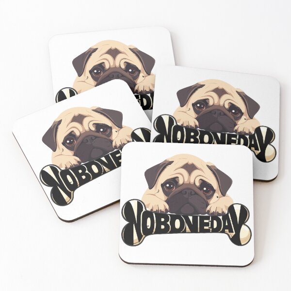 Item preview, No Bone Day pug and bone designed and sold by Art-Horizon.