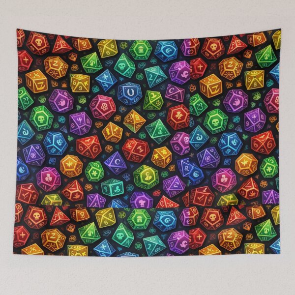 Item preview, Colorful Polyhedral Dice Pattern designed and sold by Maverickystore.