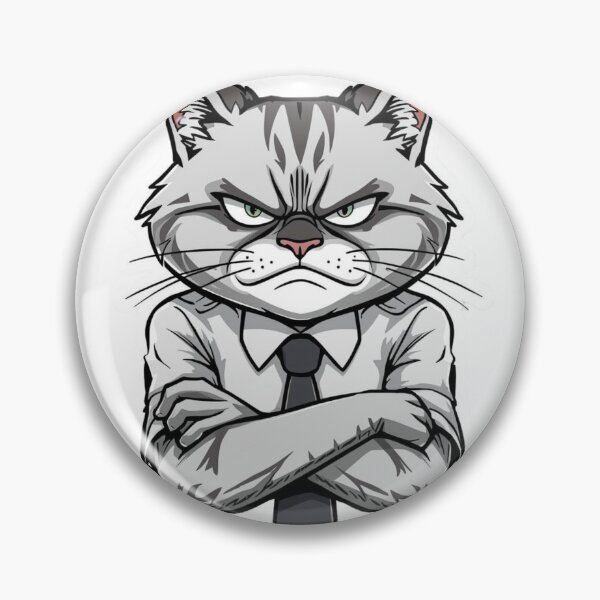 Item preview, Buff Business Cat - Grumpy Office Humor Sticker designed and sold by The Grumpy Pet Club.