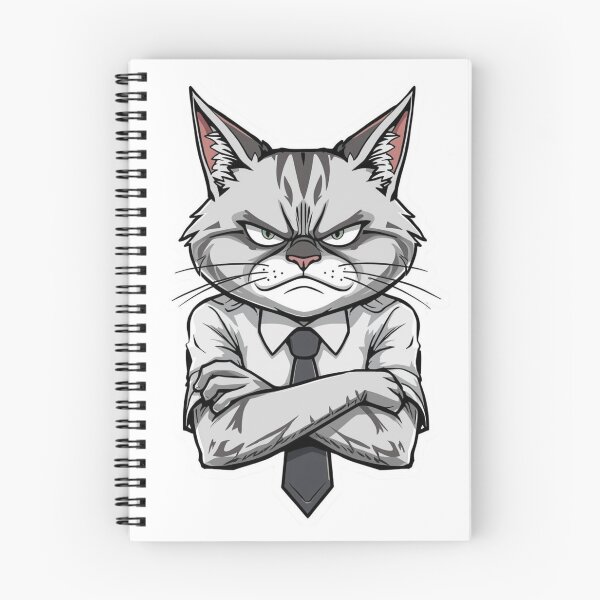 Item preview, Buff Business Cat - Grumpy Office Humor Sticker designed and sold by The Grumpy Pet Club.