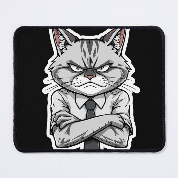 Item preview, Buff Business Cat - Grumpy Office Humor Sticker designed and sold by The Grumpy Pet Club.