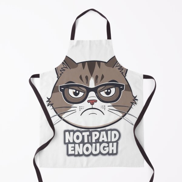 Item preview, Not Paid Enough - Funny Grumpy Cat with Glasses Sticker designed and sold by The Grumpy Pet Club.