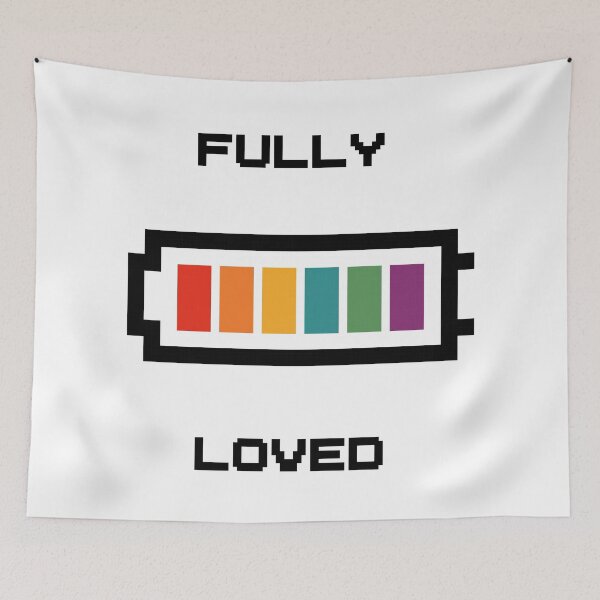 Item preview, Fully Loved - Pixel Rainbow Battery (Retro 8-bit) designed and sold by ProjetF.