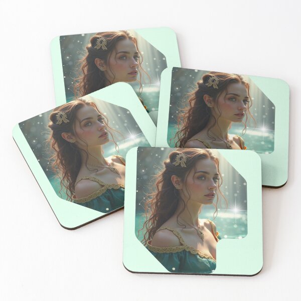 Item preview, Aquawoman in a Rain of Light - Ocean Spirit in Falling Light designed and sold by PriyaMagic.
