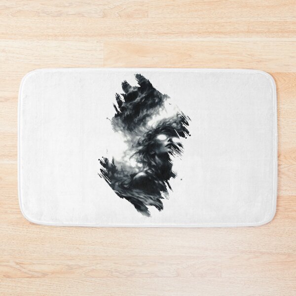 Item preview, mysterious figure with glowing white eyes emerging from swirling smoke and shadow. designed and sold by Rama_design.