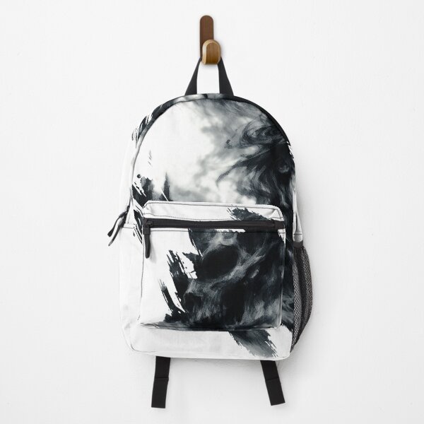 Item preview, mysterious figure with glowing white eyes emerging from swirling smoke and shadow. designed and sold by Rama_design.