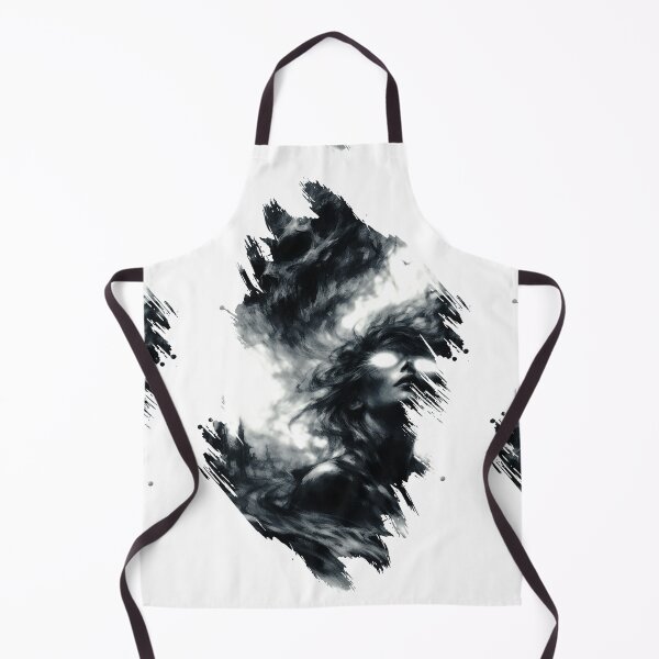 Item preview, mysterious figure with glowing white eyes emerging from swirling smoke and shadow. designed and sold by Rama_design.